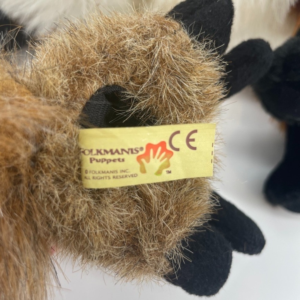 Folkmanis Red Fox Plush Full Hand Puppet & 2 Mini Fox Finger Puppets Family Lot - Picture 4 of 7